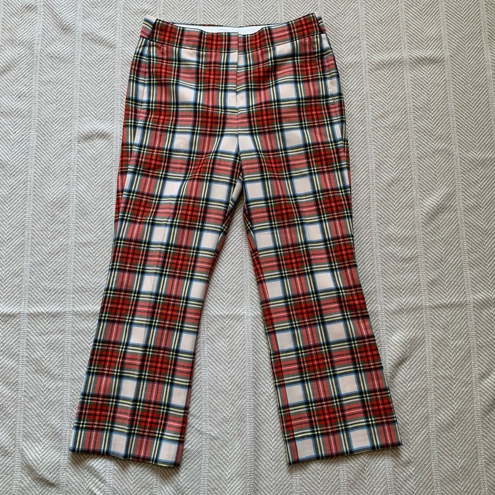 🎄NWT🎄 J. Crew snowy tartan Willa crop flare pants-8P/10P/12P